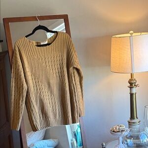 Jones New York Sport Cable Knit Sweater in Camel